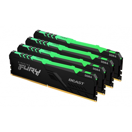 Kingston FURY Beast/ DDR4/ 32GB/ 3200MHz/ CL16/ 4x8GB/ RGB/ Black 
