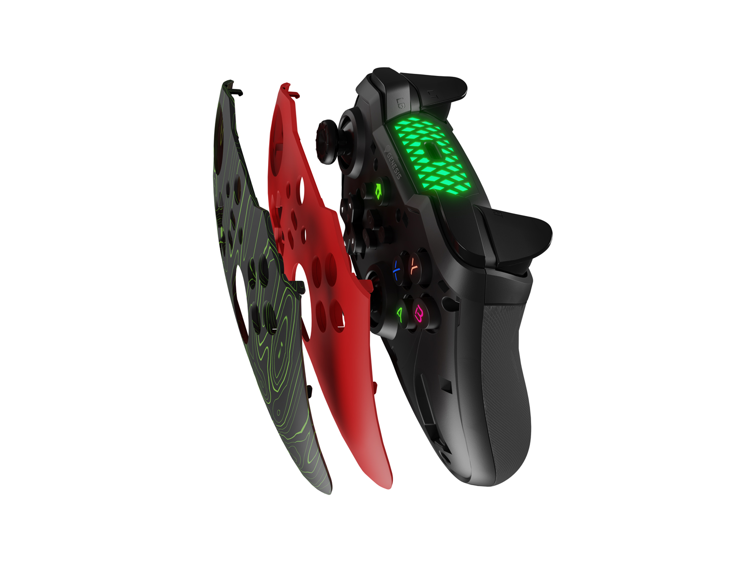 Bezdrôtový gamepad Genesis MANGAN 400 pre PC/ Switch/ Mobil, červený 