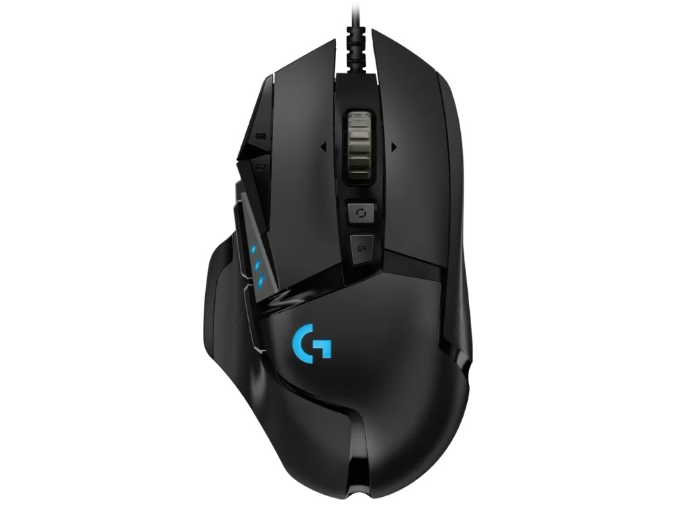 Logitech G502 HERO/ Herná/ Optická/ Pre pravákov/ 25 600 DPI/ Drôtová USB/ Čierna