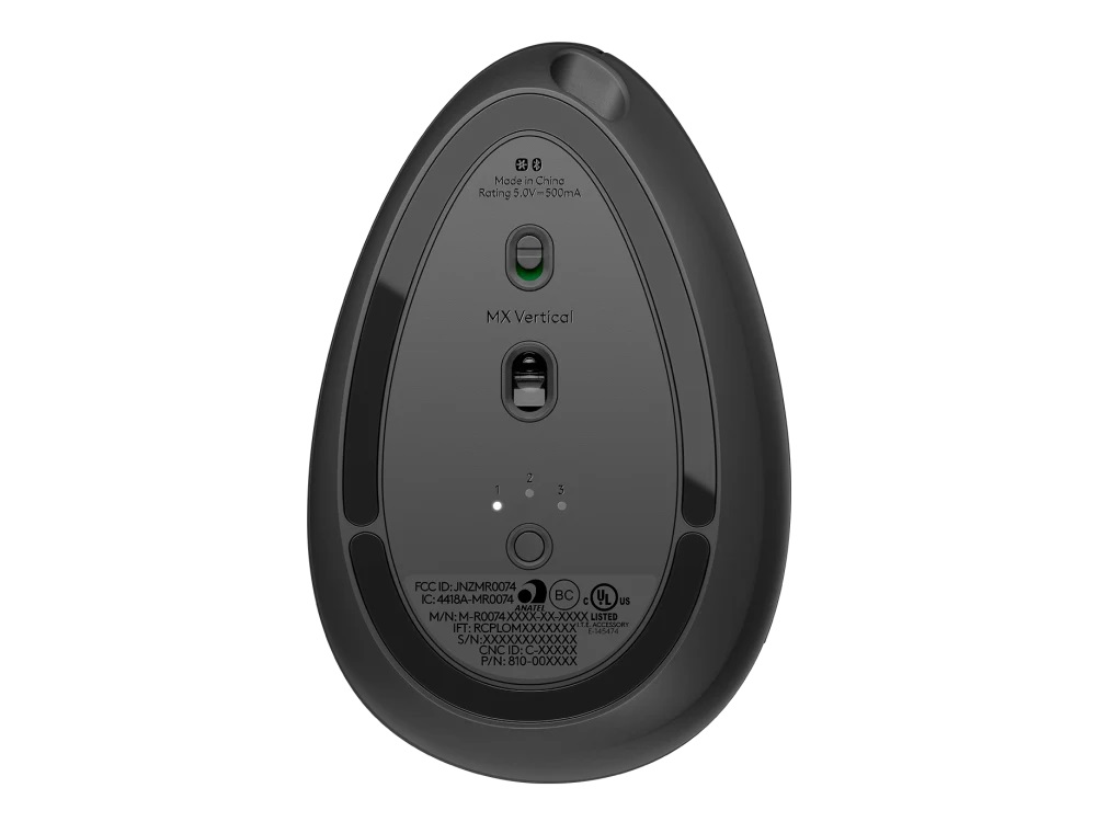 Logitech MX Vertical/ Vertikálna/ Optická/ Pre pravákov/ 4 000 DPI/ USB+BT/ Grafitová 