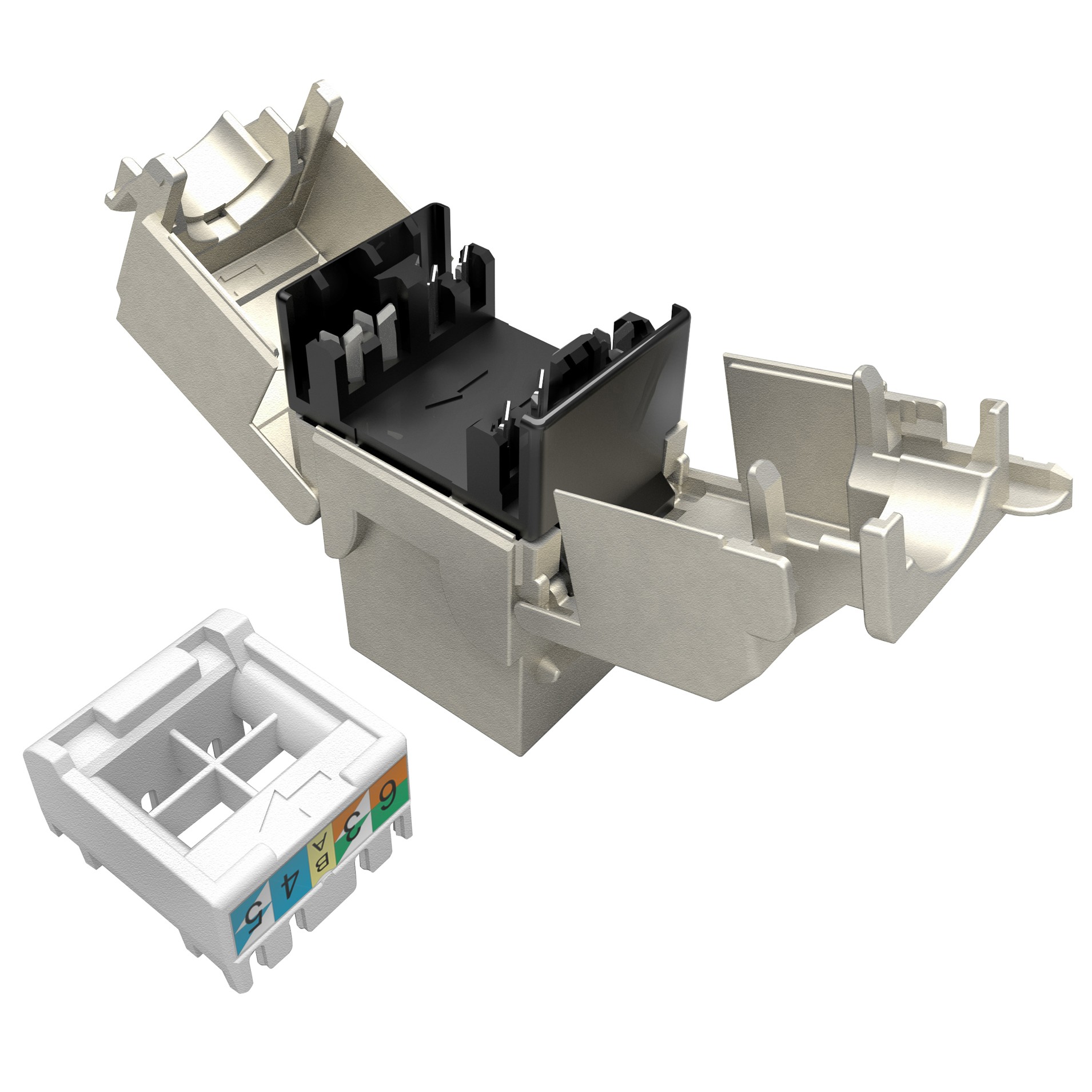 Samorezný keystone Solarix CAT6 STP SXKJ-6-STP-BK-SA 