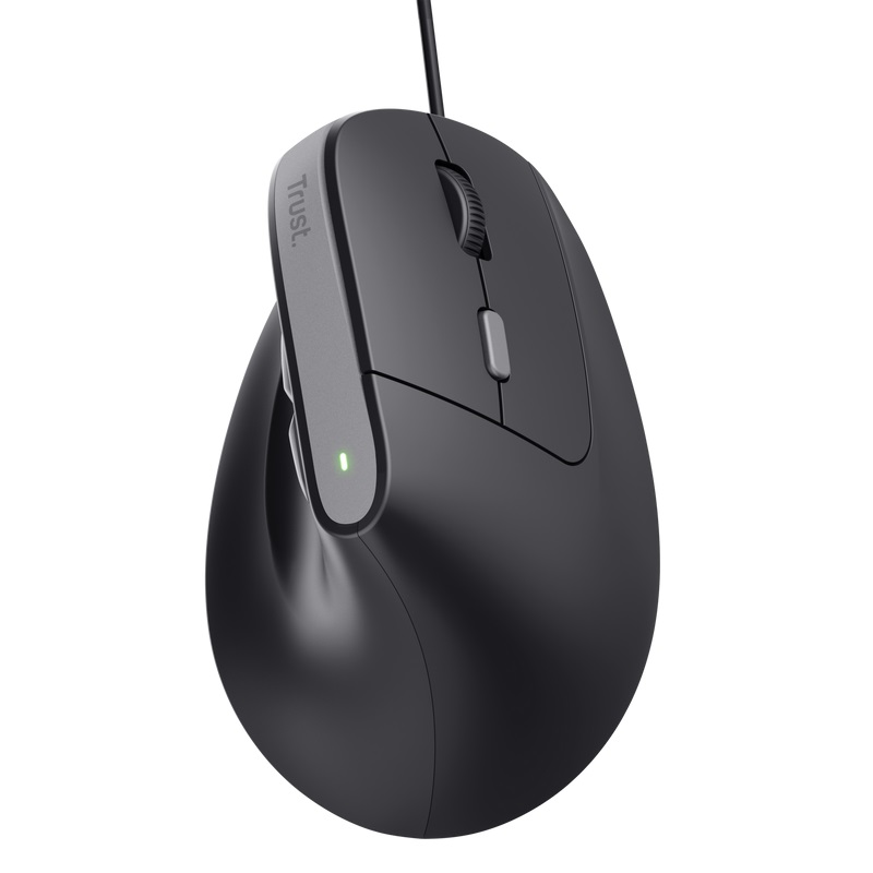 Trust Bayo II/ Vertikálna/ Optická/ Pre pravákov/ 2 400 DPI/ Drôtová USB/ Čierna