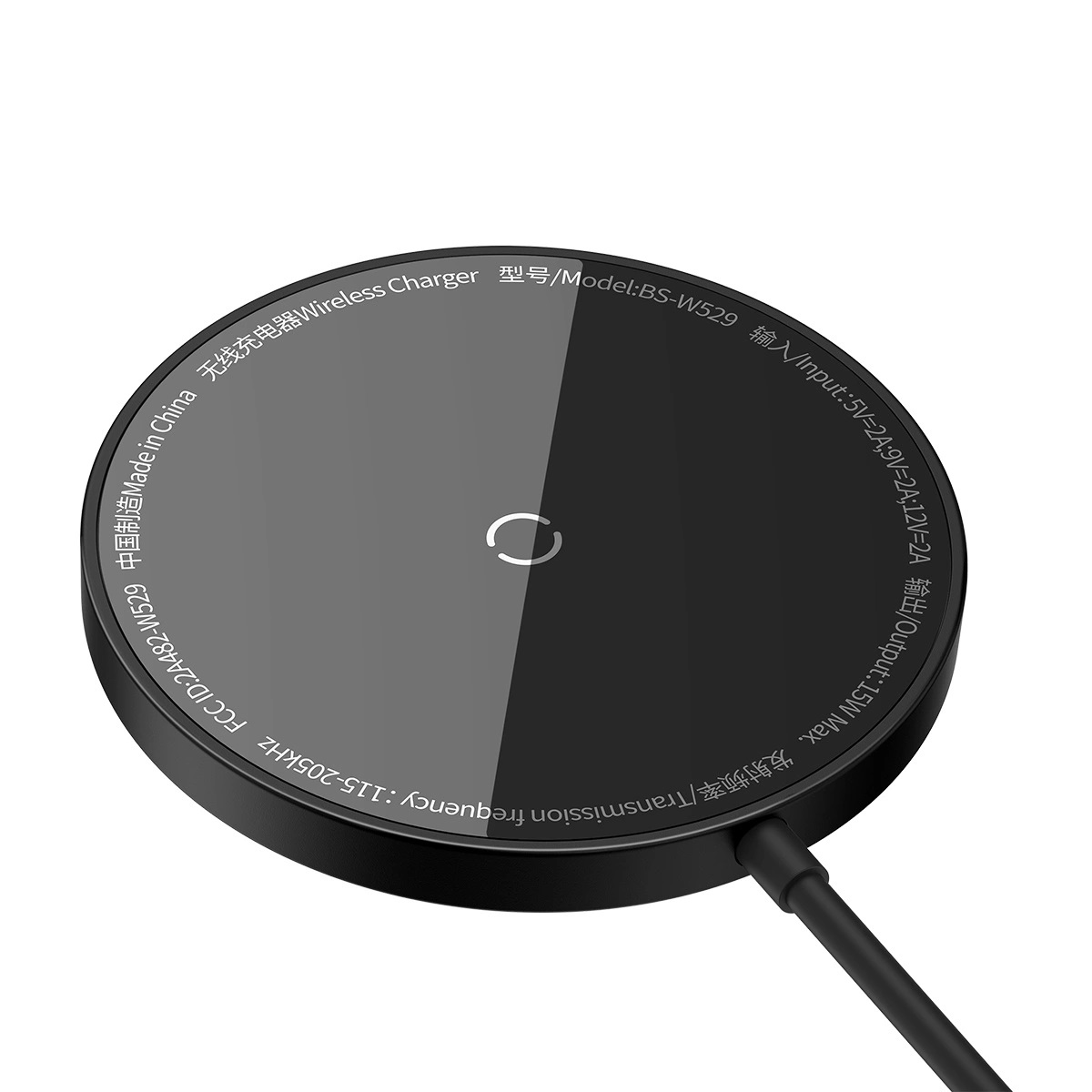 Baseus Bezdrôtová nabíjačka do siete Simple Mini3 15W USB-C čierna 