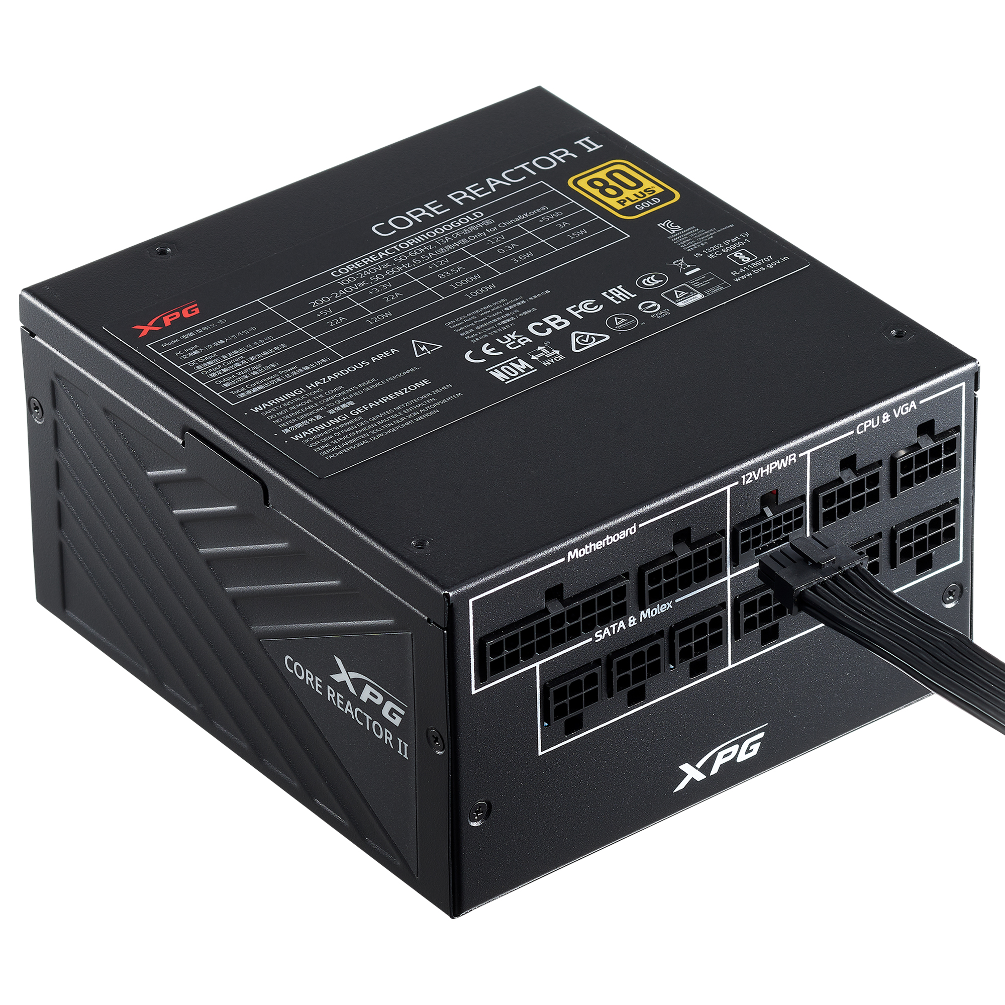 ADATA XPG CORE REACTOR II/ 1000W/ ATX 3.0/ 80PLUS Gold/ Modular/ Retail 