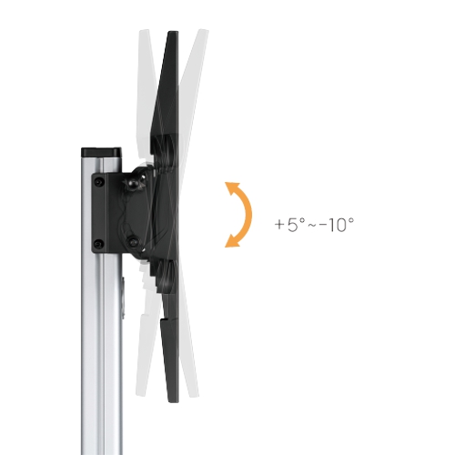 ALU pojazdný stojan Brateck FS44-46TW pre TV 37"-86" 50kg police 