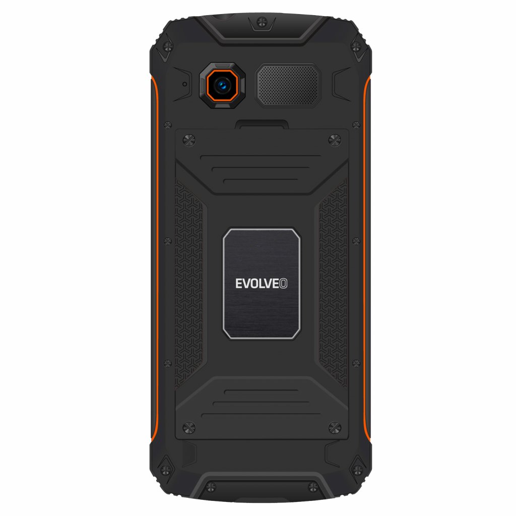 EVOLVEO StrongPhone Z6, IP68 odolný Dual SIM telefón, 2, 8" LCD, 4000mAh, Powerbanka, čierno-oranžový 
