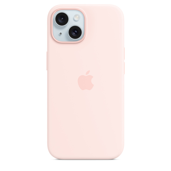 iPhone 15 Silicone Case with MS - Light Pink / SK