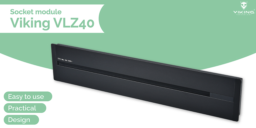 Zásuvková lišta - zápustná Viking LZ40G/ 230V, 50Hz/ 40cm dĺžka/ sivá/ až 5 modulov/ IP20/ hliník/ zápustná 