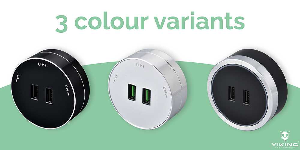 Zásuvkový modul Viking A50B, čierna/ výstupy - 1xUSB-A/ výkon až 2500W/ 230V, 16A, 50Hz 