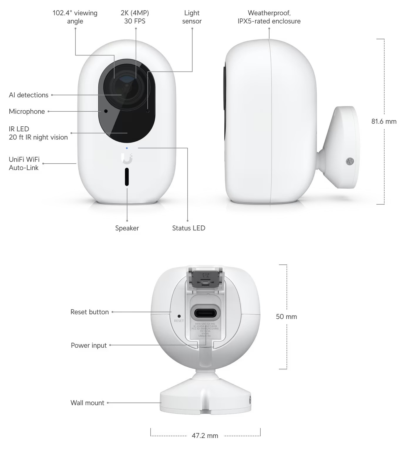 Ubiquiti UVC-G4-INS - UniFi Protect G4 Instant Camera 