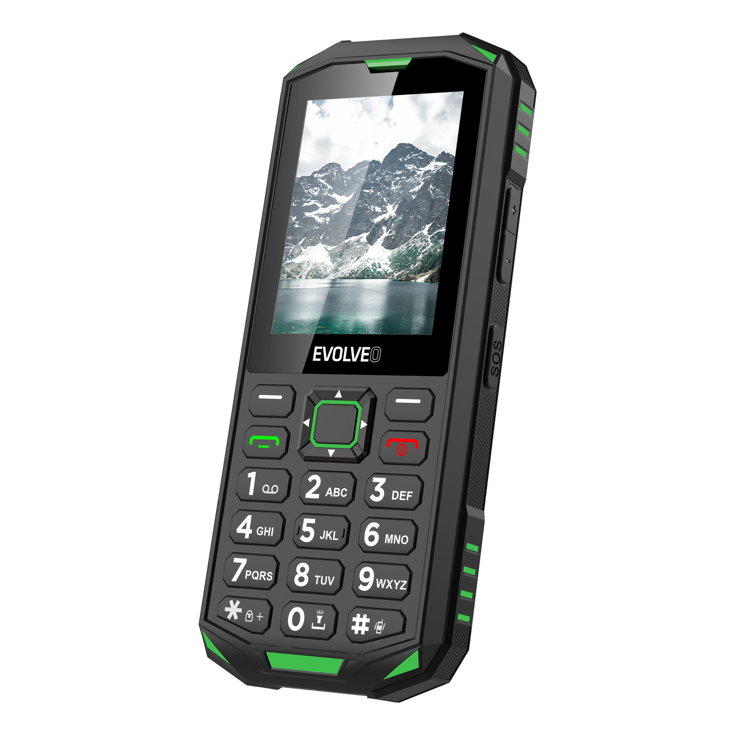 EVOLVEO StrongPhone X5, IP68 odolný Dual SIM telefón, 2, 4" LCD, 2500mAh, čierno-zelený 