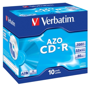 VERBATIM CD-R(10-Pack)Jewel/ Crystal/ 52x/ 700MB