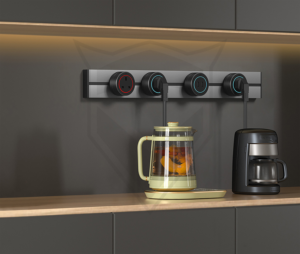 Zásuvkový modul Viking A60S, strieborná/ výstupy - 1xUSB-A, 1xUSB-C/ výkon až 2500W/ 230V, 16A, 50Hz 