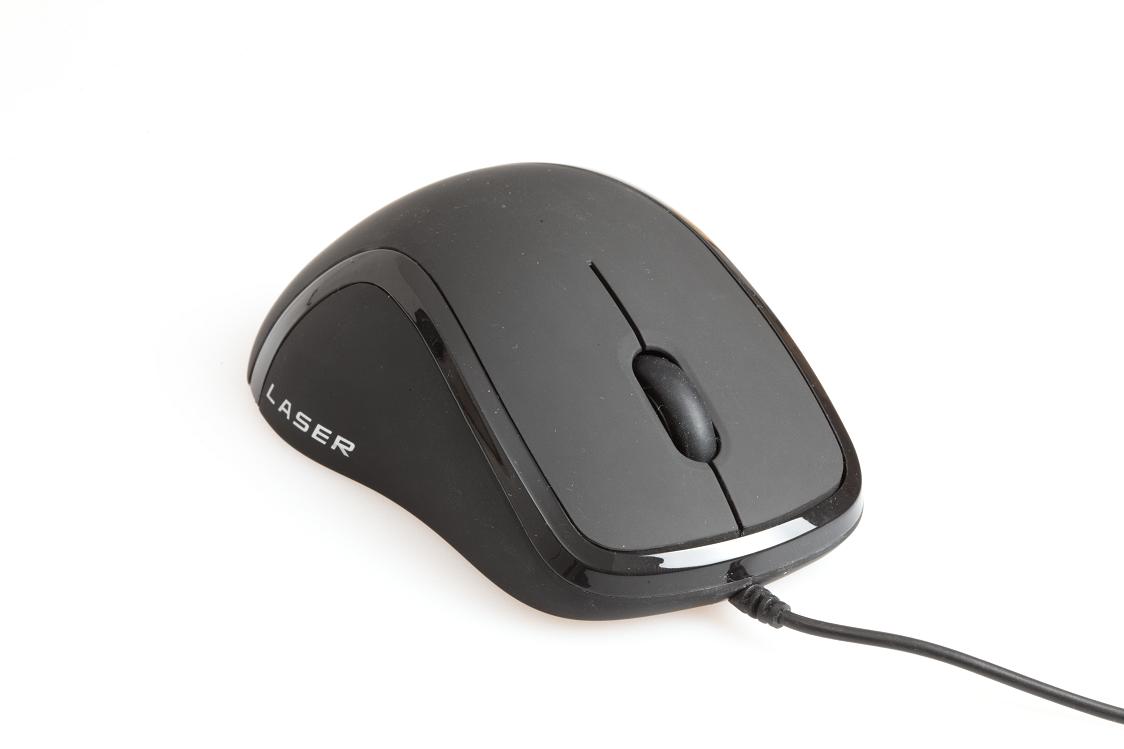 EVOLVEO ML-507B/ Ergonomická/ Laserová/ Pre pravákov/ 1 600 DPI/ Drôtová USB/ Čierna 