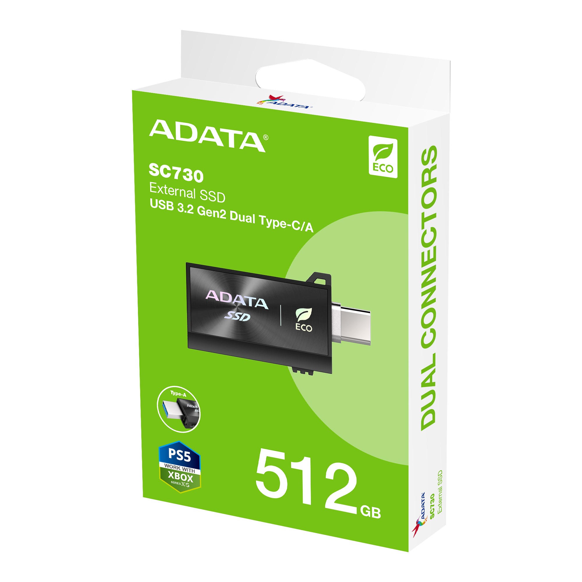 ADATA SC730/ 512GB/ SSD/ Externý/ Čierna/ 5R 