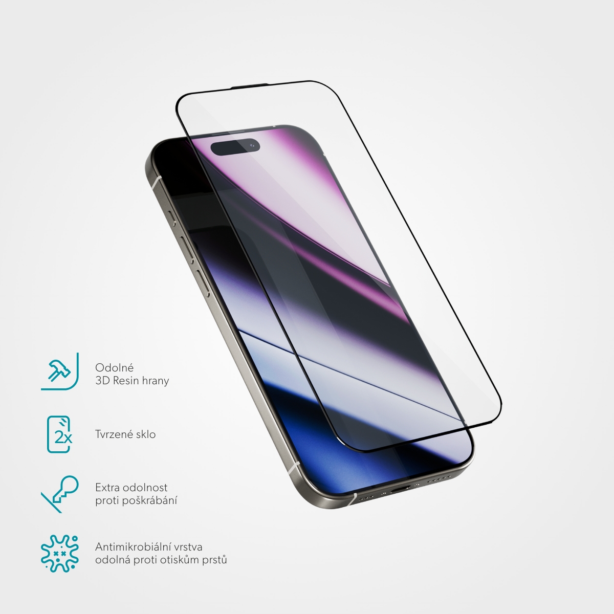 Epico Hero 3D sklo iPhone 15/ 16 - s aplikátorom 