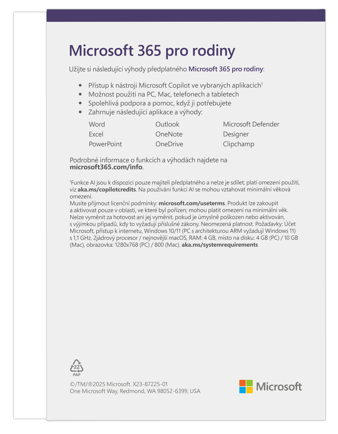 Microsoft 365 Personal FY25H2 Mac/ Win, 1 rok, CZ 