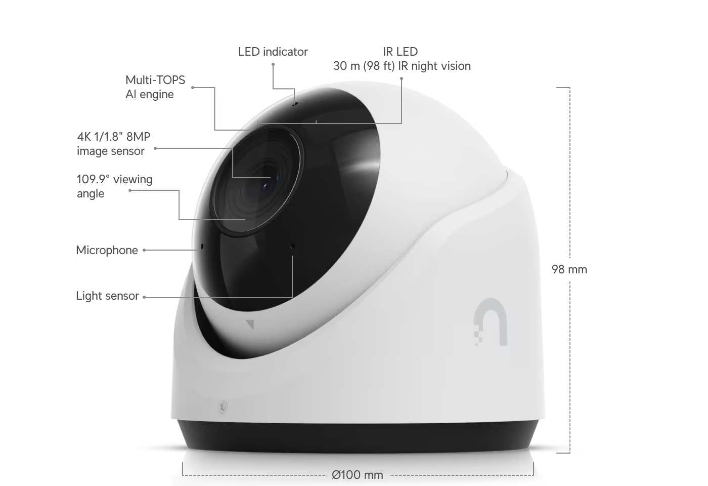 Ubiquiti UVC-G6-Turret-W - UniFi Protect G6 Turret, biela 