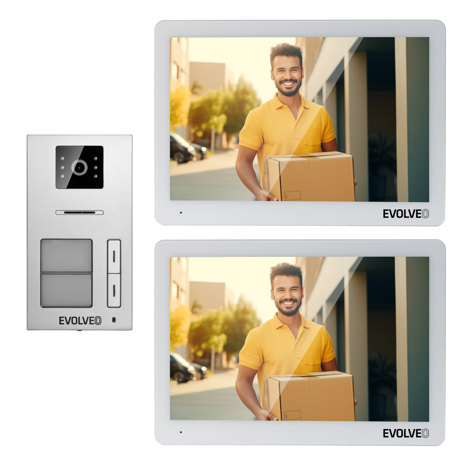 EVOLVEO DoorPhone 20-2W - 2 drôtový videotelefón s aplikáciou pre dve domácnosti a 32GB pamäťou 
