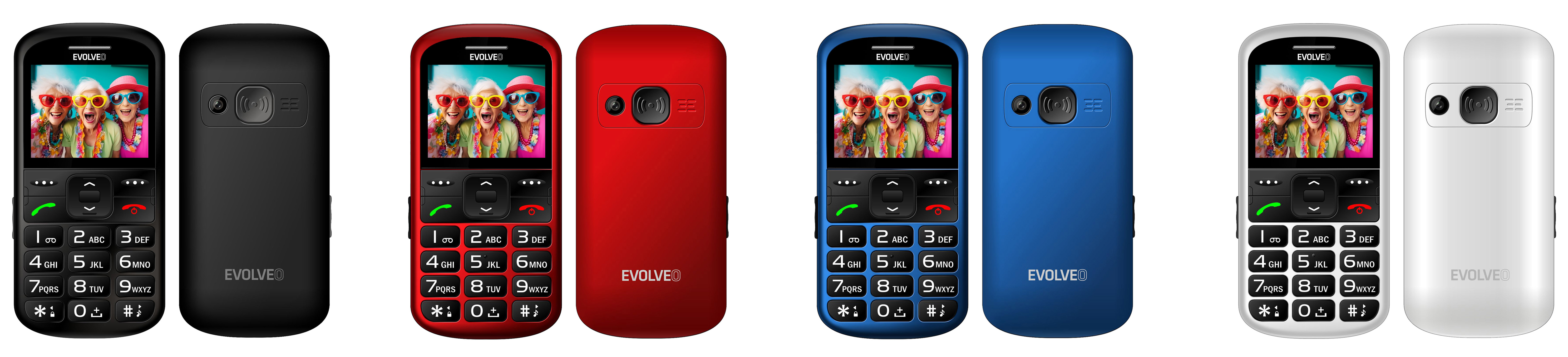 EVOLVEO EasyPhone XS, mobilný telefón pre seniorov, červený 