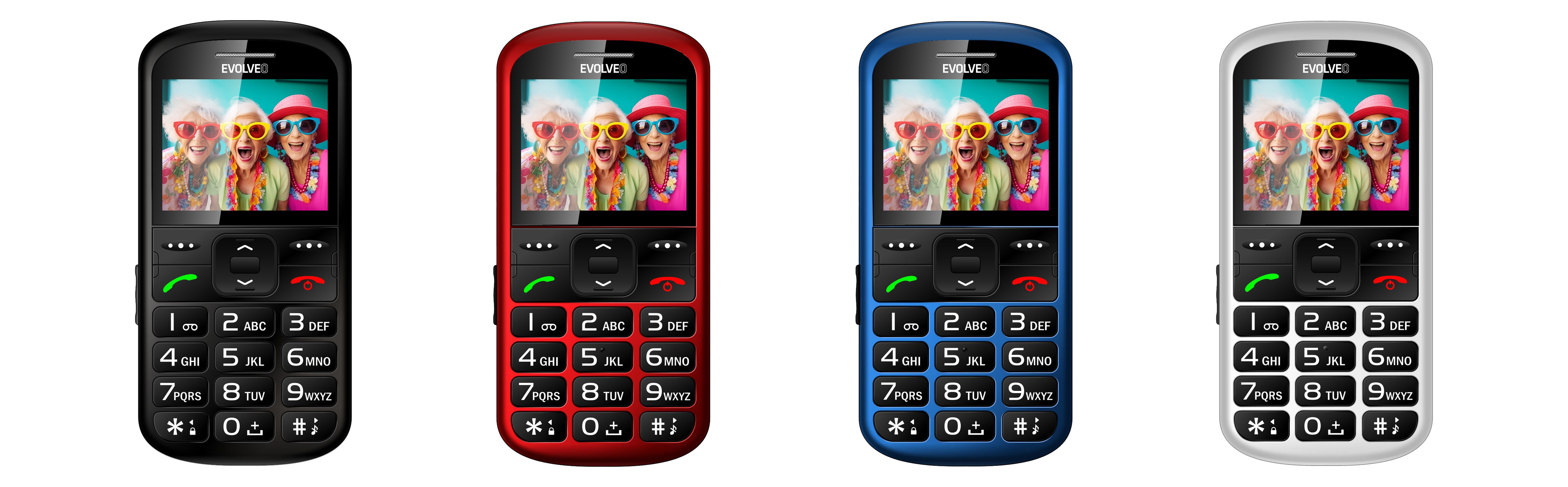 EVOLVEO EasyPhone XS, mobilný telefón pre seniorov, červený 