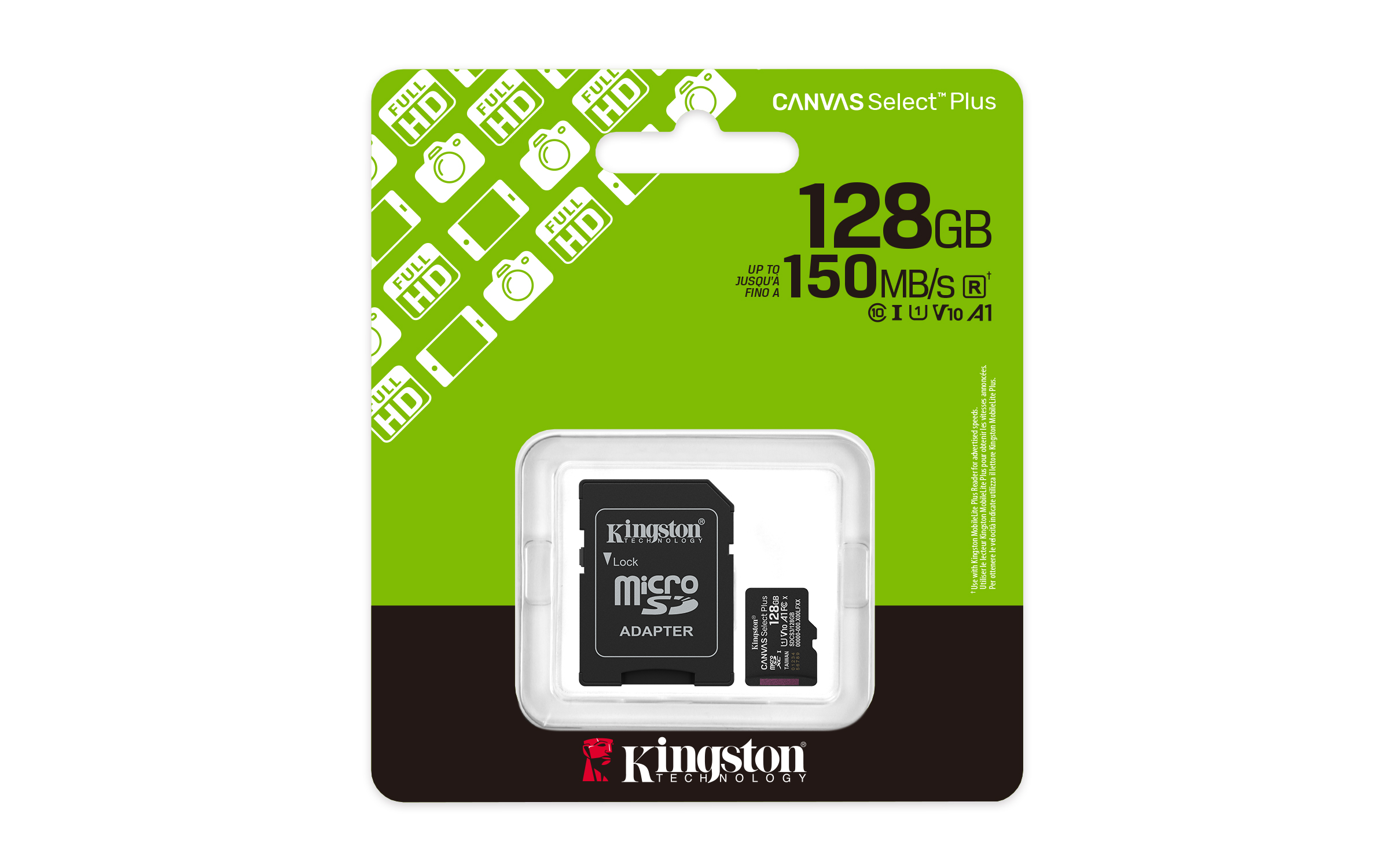Kingston Canvas Select Plus/ Micro SDXC/ 128GB/ UHS-I U1 / Class 10/ + Adaptér 