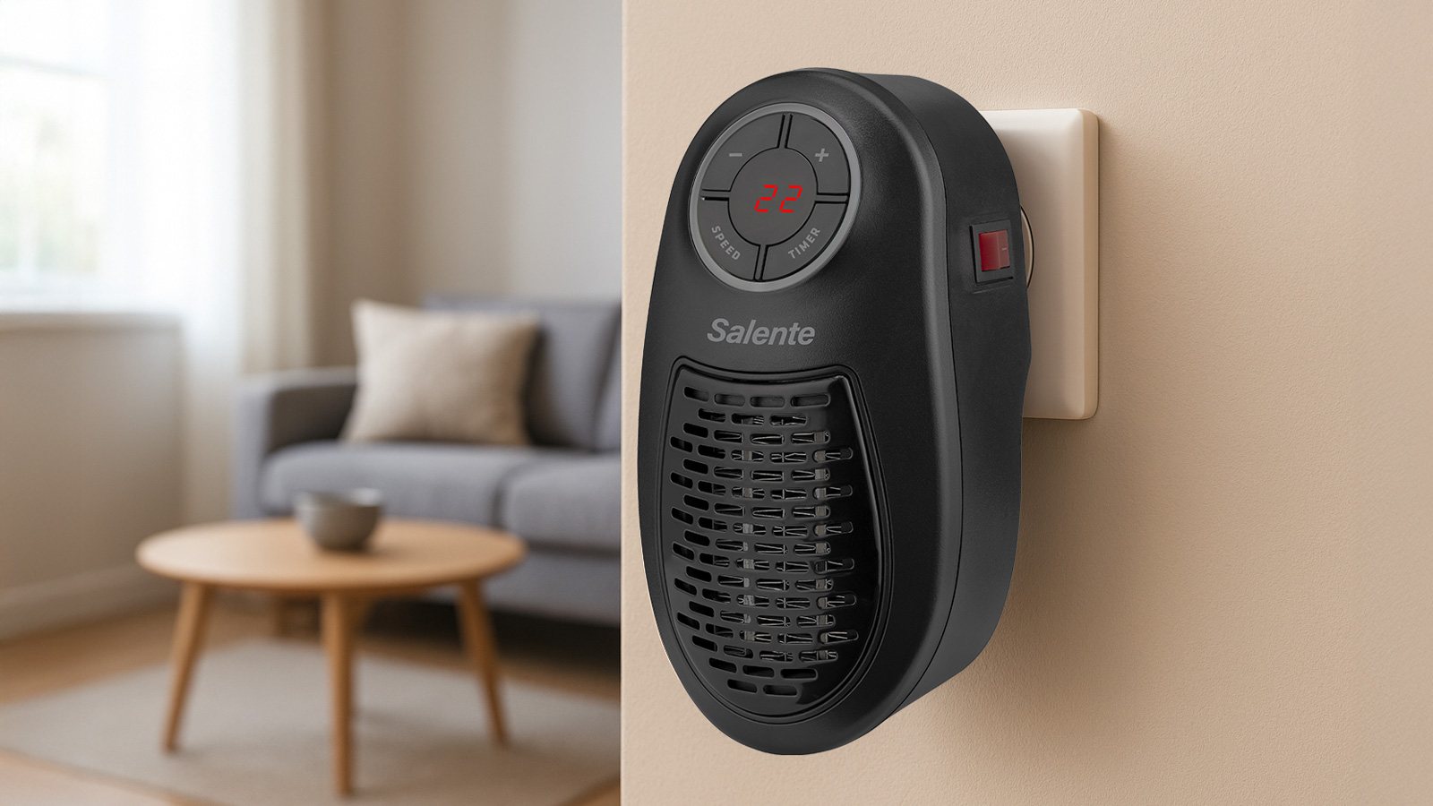 Salente HotHeat, teplovzdušný mini ventilátor, 500 W, čierny 