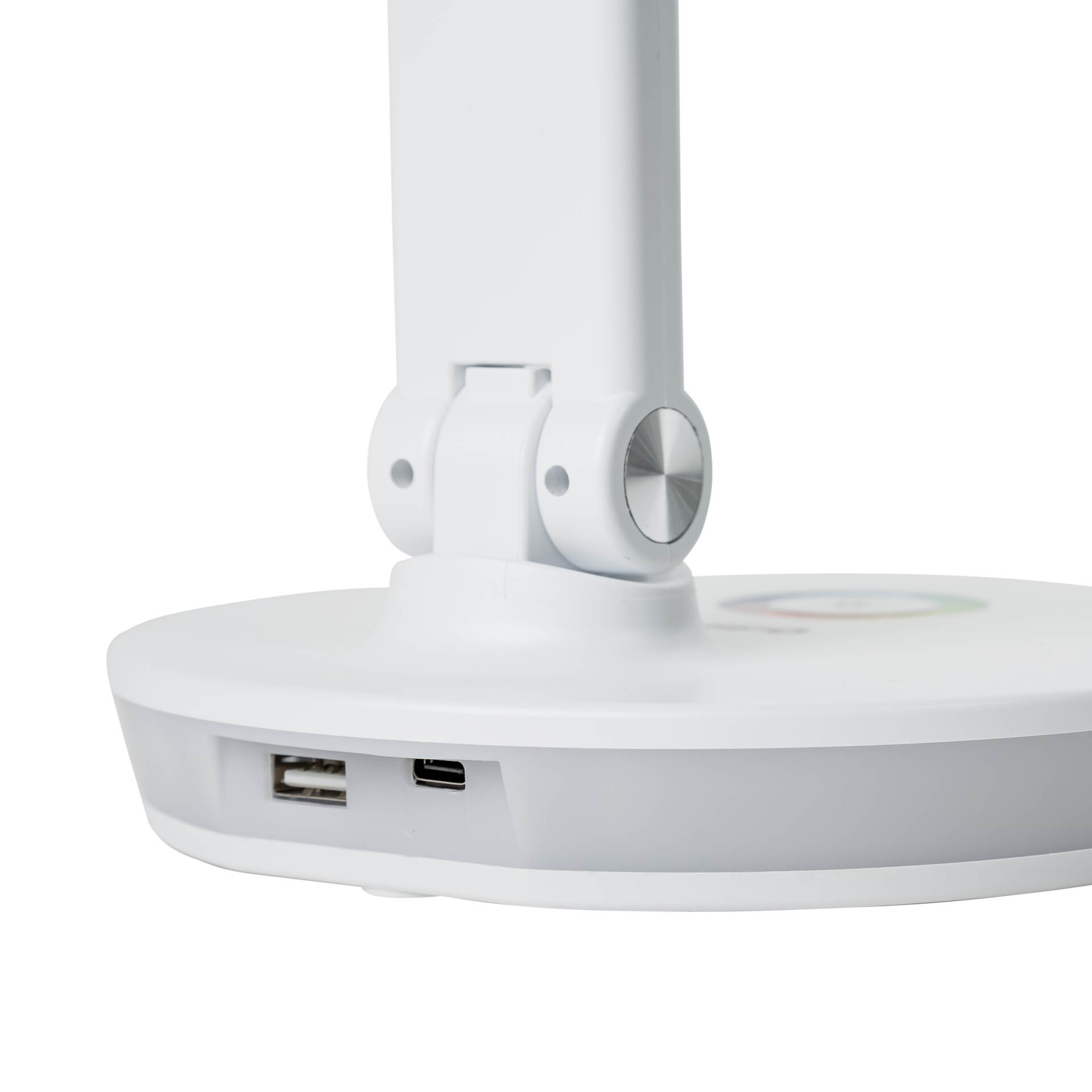 Platinet PDL400RGBW stolná LED lampa 12W stmievateľná, dotykové ovládanie, USB port, biela 