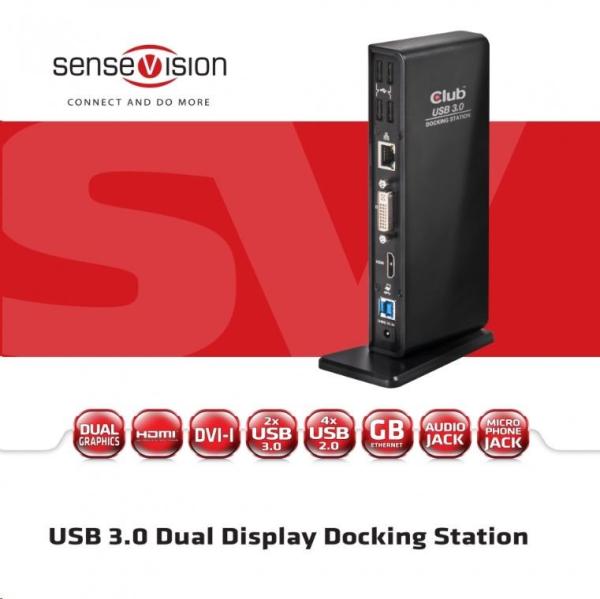 Club3D Dokovací stanice USB 3.0 Type A Dual Display3