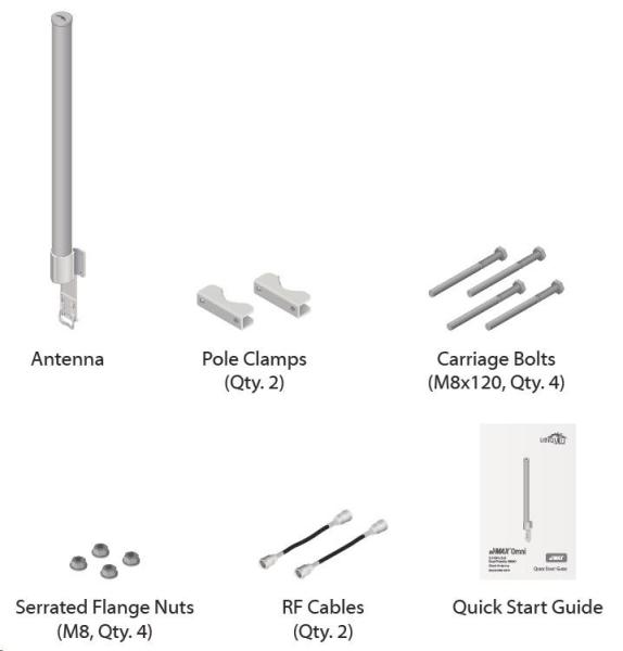 UBNT airMAX všesmerová anténa AMO-2G13 [všesmerová anténa MIMO,  2.4GHz,  13dBi,  raketová súprava]2