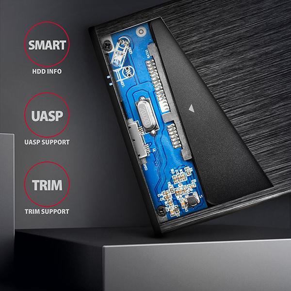 AXAGON EE25-XA6,  USB 5Gbps - SATA 6G,  2.5" kovový ALINE box3