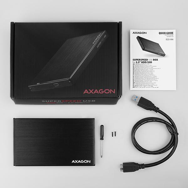 AXAGON EE25-XA6,  USB 5Gbps - SATA 6G,  2.5" kovový ALINE box7