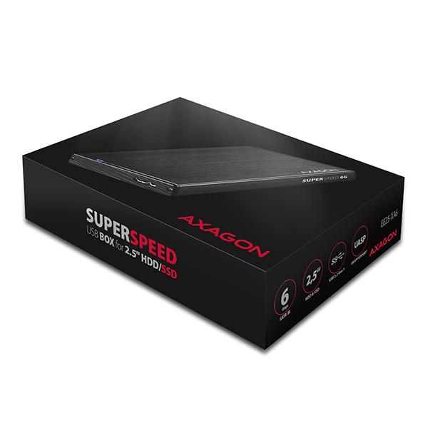 AXAGON EE25-XA6,  USB 5Gbps - SATA 6G,  2.5" kovový ALINE box6