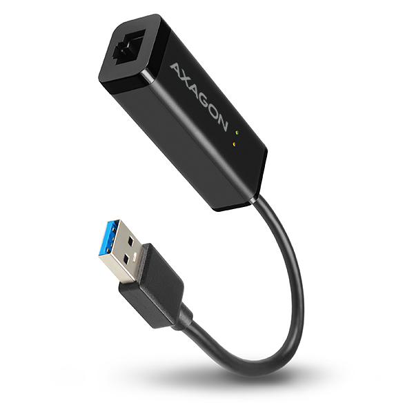 AXAGON ADE-SR,  USB-A 3.2 Gen 1 - Gigabit Ethernet sieťová karta,  auto inštal,  čierna
