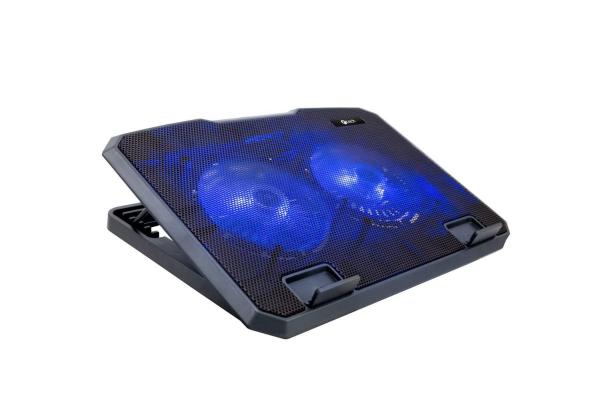 Chladiaca podložka C-TECH pre CLP-140,  15, 6",  2x 140 mm,  2x USB,  modré podsvietenie