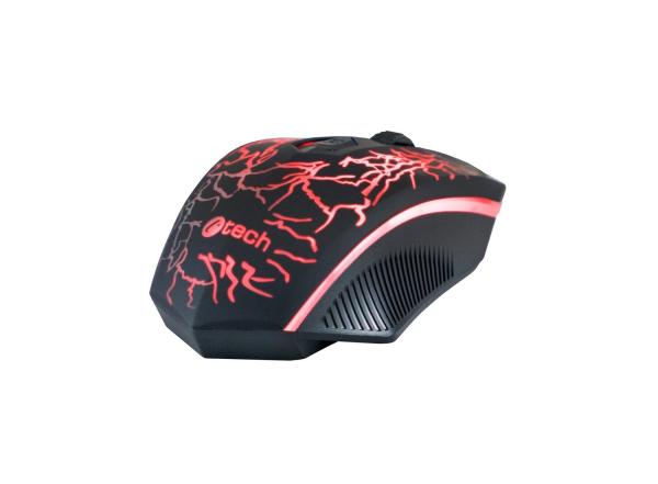 C-TECH Herná myš Tychon (GM-03P),  na bežné hranie,  herná,  7-farebné podsvietenie,  3200DPI,  USB2