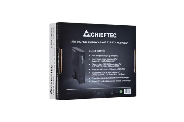 Externý rám CHIEFTEC pre 2, 5" SATA HDD (max. 14.5 mm),  USB3.0,  hliník6