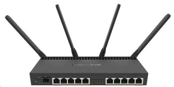 MikroTik RouterBOARDRB RB4011iGS+5HacQ2HnD-IN, štvorjadrový 1.4GHz CPU, 1GB RAM, 10xLAN, 1x SFP+, Wi-Fi 2.4+5GHz (2033Mbps