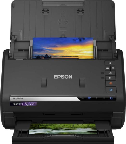 Skener EPSONFastFoto FF-680W,  A4,  600x600 dpi,  24 bitov farebnej hĺbky,  USB 3.0,  Bezdrôtová sieť LAN3