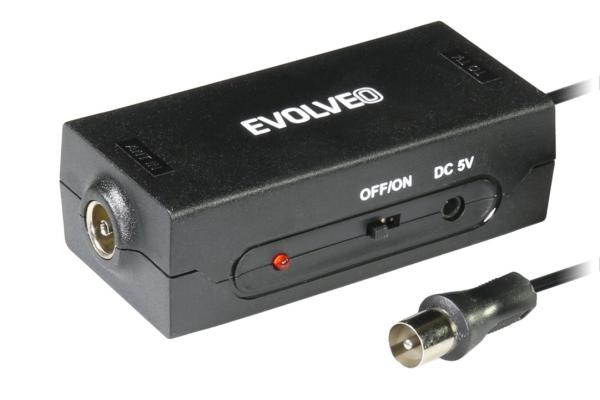 EVOLVEO Amp 1,  anténní zesilovač FM/ DAB+/ DVB-T2,  filtr LTE, 4G, 5G