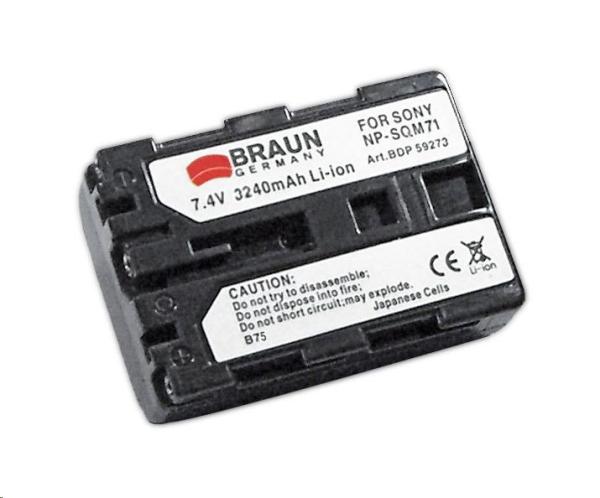 Braun akumulátor SONY NP-FM70,  QM71,  3240mAh