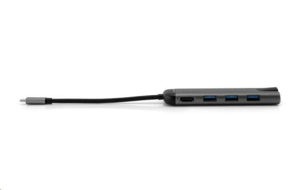 VERBATIM 49142 Multiportový HUB USB-C,  3x USB 3.0,  1x USB-C,  HDMI,  LAN,  SD,  microSD,  šedý dok2