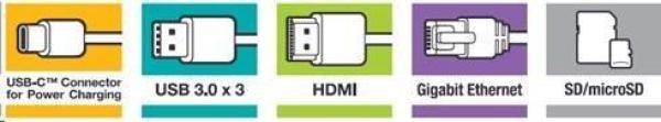 VERBATIM 49142 Multiportový HUB USB-C,  3x USB 3.0,  1x USB-C,  HDMI,  LAN,  SD,  microSD,  šedý dok4