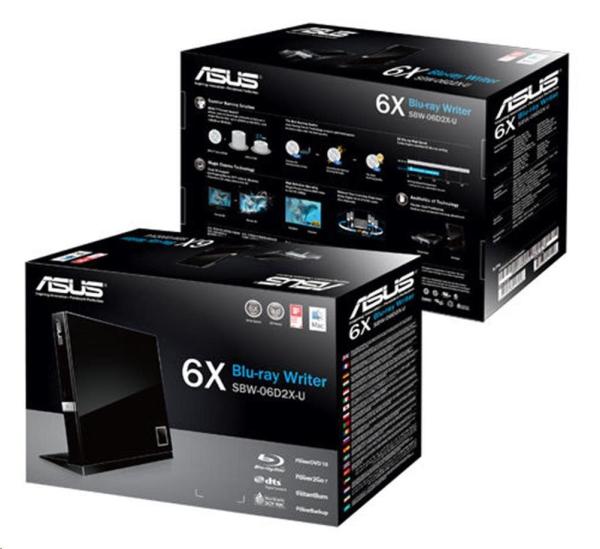 ASUS External Slim BD Writer SBW-06D2X-U BLACK,  USB 3.1,  Blu-ray1