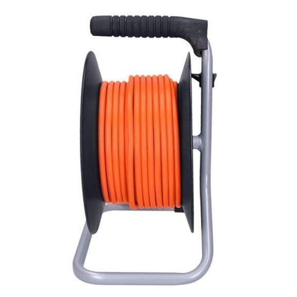 Solight prodlužovací přívod na bubnu,  4 zásuvky,  20m,  oranžový kabel,  3x 1, 5mm21