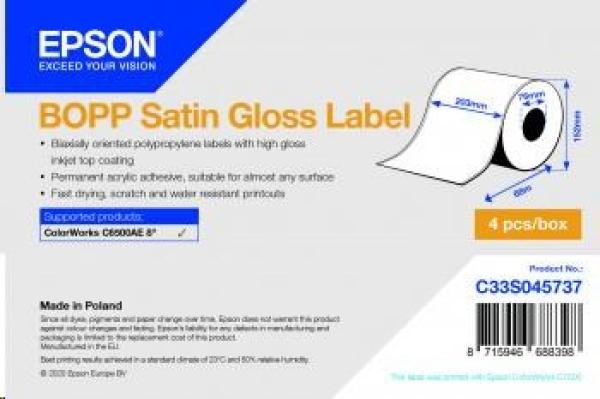 BOPP Satin Gloss Label - ContRoll: 203mm x 68m