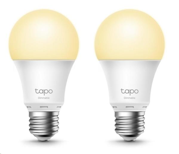 TP-Link Tapo L510E (2-pack) chytrá WiFi stmívatelná LED žárovka (bílá, 2700K, 806lm, 2, 4GHz, E27)