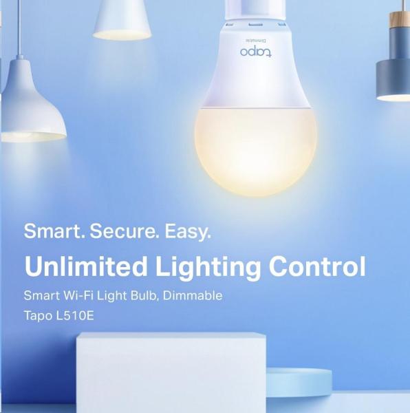 TP-Link Tapo L510E (2-pack) chytrá WiFi stmívatelná LED žárovka (bílá, 2700K, 806lm, 2, 4GHz, E27)3