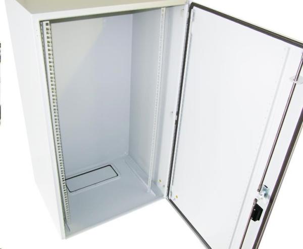 XtendLan 19" venkovní vodotěsný rozvaděč 22U 600x450,  krytí IP55,  nosnost 65kg,  3-bodový zámek,  šedý3