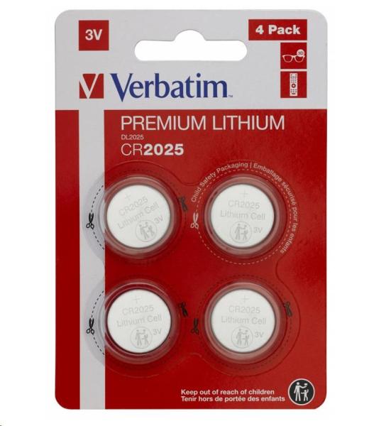 VERBATIM Lithium baterie CR2025 3V 4 Pack0